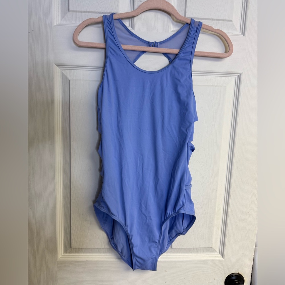Weissman Balera Dancewear Side Twist Leotard Blue Size Large Adult NEW
